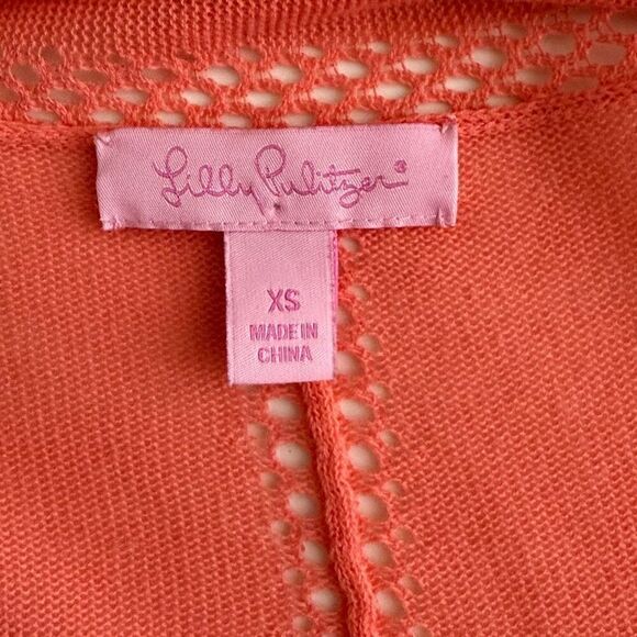 Lily Pulitzer Coral Orange Open Front Cardigan - Women’s US XS - Picture 7 of 8
